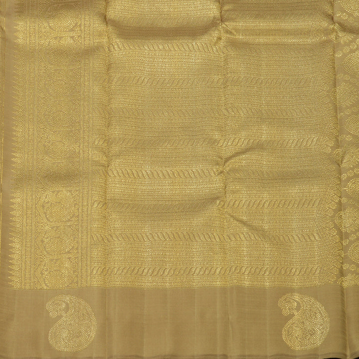 Hayagrivas Handloom Kanjivaram silk saree in Delicate Borderless Onion pink with Sandal BE110-SBS