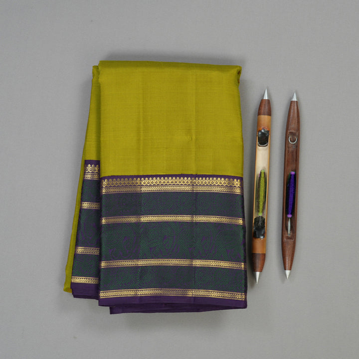 Hayagrivas Handloom Kanjivaram Silk Saree in Sampanga Green BE120-SBS