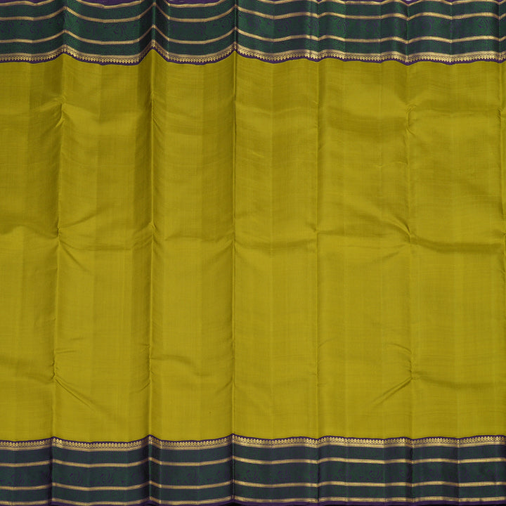 Hayagrivas Handloom Kanjivaram Silk Saree in Sampanga Green BE120-SBS