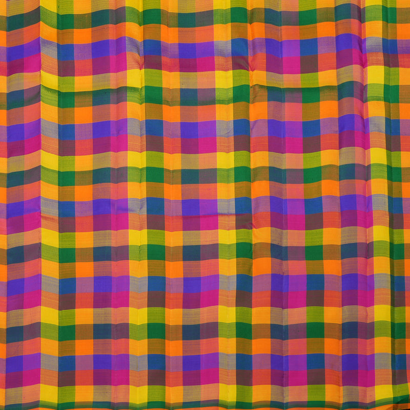 Hayagrivas Handloom Korvai Kanjivaram Silk Saree in Classic Multi colour Checks BE122-SBS