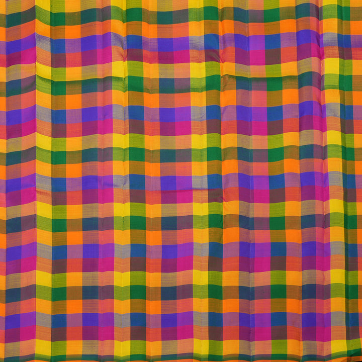Hayagrivas Handloom Korvai Kanjivaram Silk Saree in Classic Multi colour Checks BE122-SBS