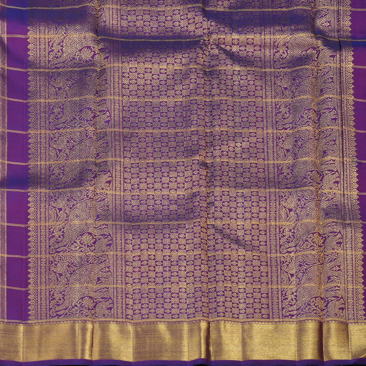 Hayagrivas Handloom Kanjivaram silk saree in Multi colour with Purple Paalum Pazhamum  BE124-SBS