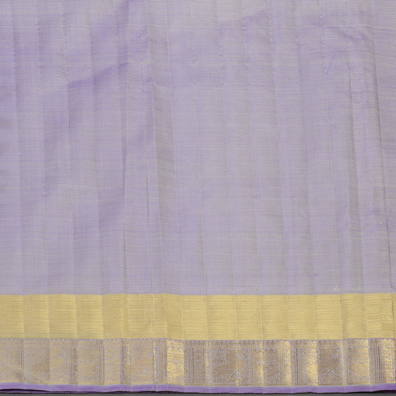 Hayagrivas Handloom Kanjivaram Nine yards silk saree in Light sky blue with lavendar BE133-SBS