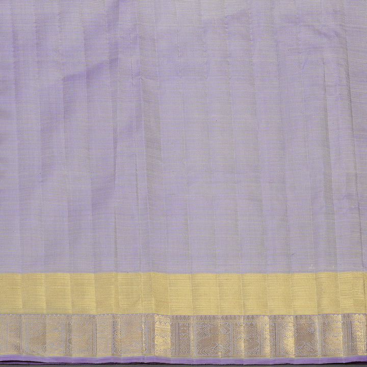 Hayagrivas Handloom Kanjivaram Nine yards silk saree in Light sky blue with lavendar BE133-SBS