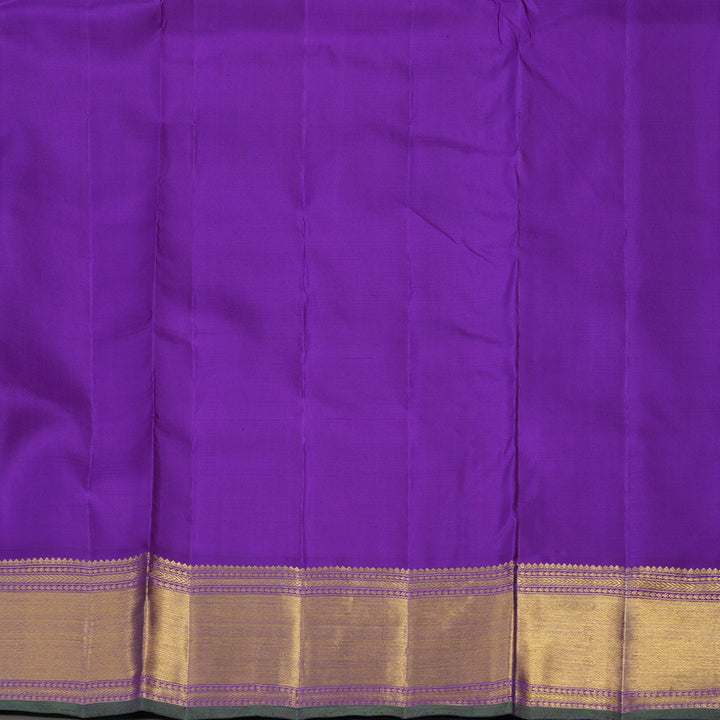 Hayagrivas Handloom Pure Kanjivaram Ten Yards Silk Saree in Attractive Purplish Blue BE248-SBS
