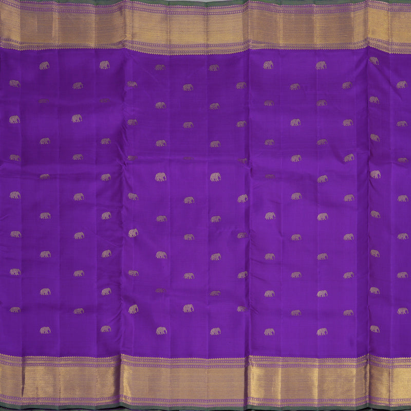 Hayagrivas Handloom Pure Kanjivaram Ten Yards Silk Saree in Attractive Purplish Blue BE248-SBS