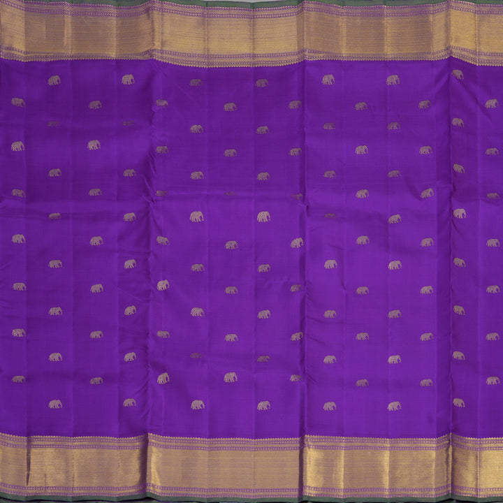Hayagrivas Handloom Pure Kanjivaram Ten Yards Silk Saree in Attractive Purplish Blue BE248-SBS