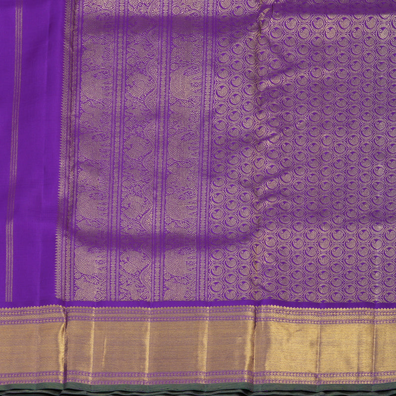 Hayagrivas Handloom Pure Kanjivaram Ten Yards Silk Saree in Attractive Purplish Blue BE248-SBS