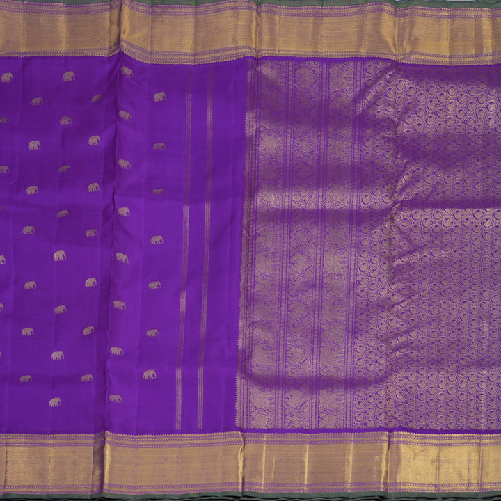 Hayagrivas Handloom Pure Kanjivaram Ten Yards Silk Saree in Attractive Purplish Blue BE248-SBS