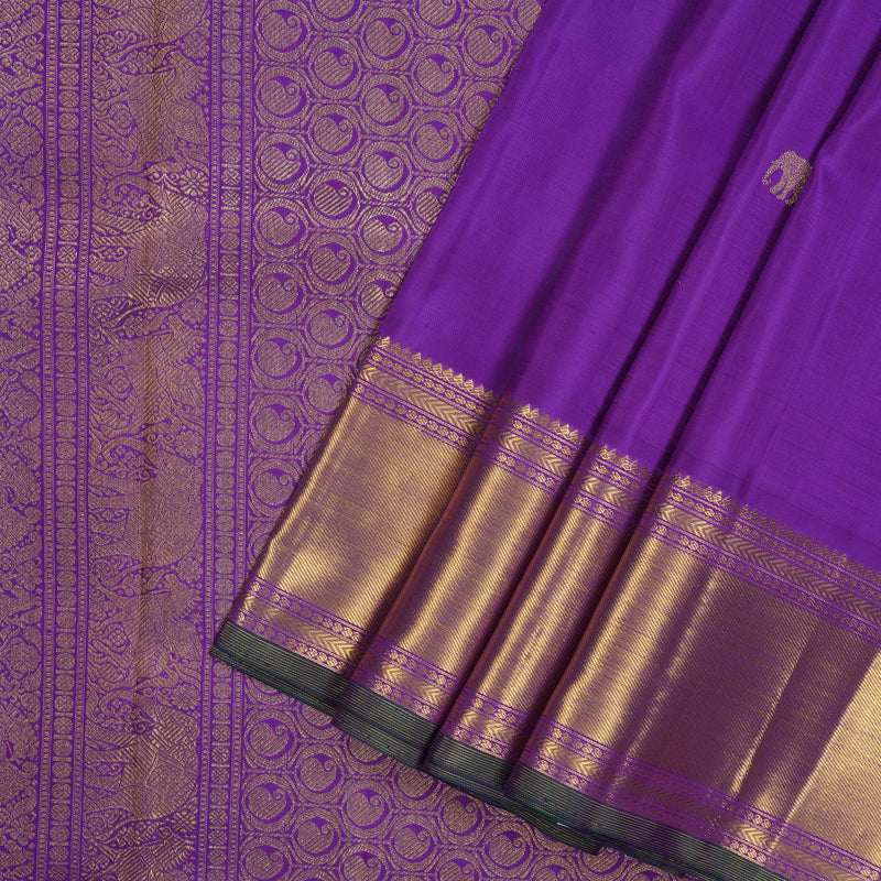 Hayagrivas Handloom Pure Kanjivaram Ten Yards Silk Saree in Attractive Purplish Blue BE248-SBS