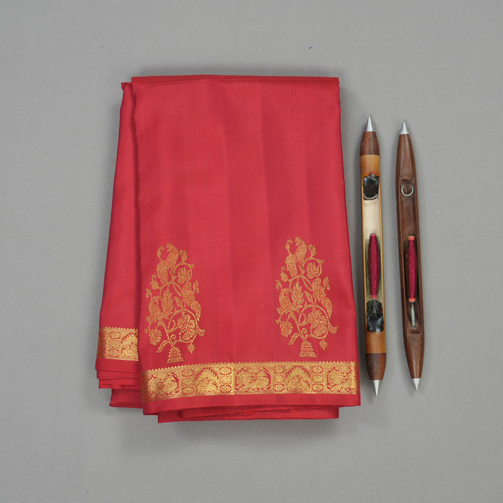 Hayagrivas Handloom Bridal Silk Saree in auspicious shade of Deep Red BE256-SBS