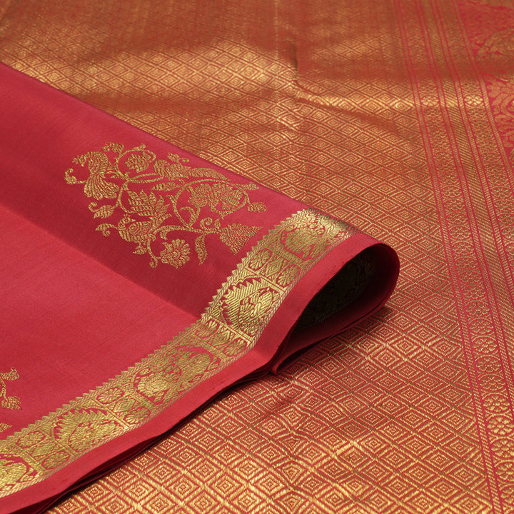 Hayagrivas Handloom Bridal Silk Saree in auspicious shade of Deep Red BE256-SBS