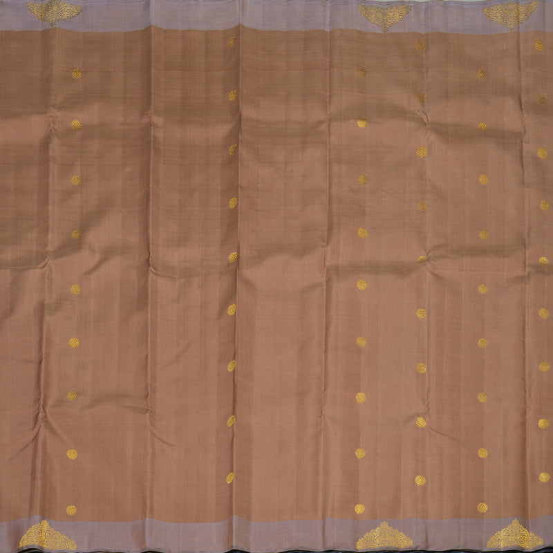 Hayagrivas Elegant Kanjivaram Silk Saree in Opulent Muted Brown with Light Lavendar BE259-SBS