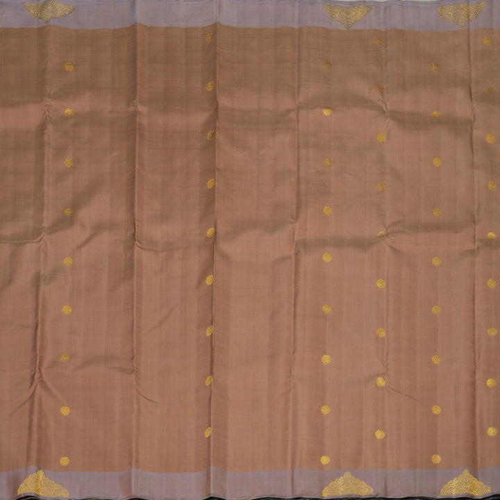 Hayagrivas Elegant Kanjivaram Silk Saree in Opulent Muted Brown with Light Lavendar BE259-SBS