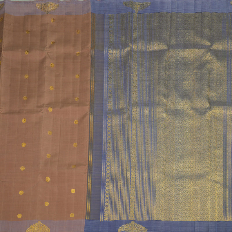 Hayagrivas Elegant Kanjivaram Silk Saree in Opulent Muted Brown with Light Lavendar BE259-SBS