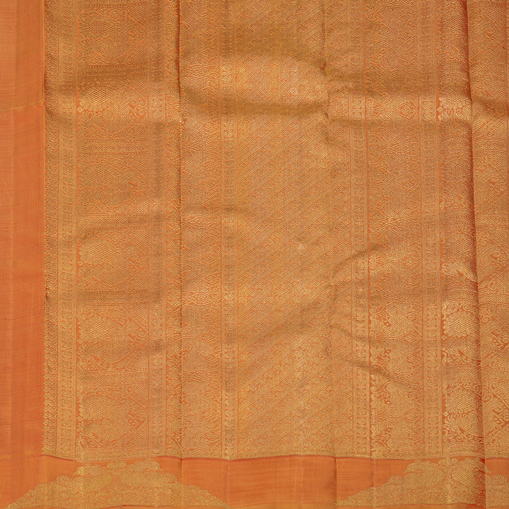 Hayagrivas Premium Kanjivaram Silk Saree in Delicate Dusty Mauve with Mango Orange BE271-SBS