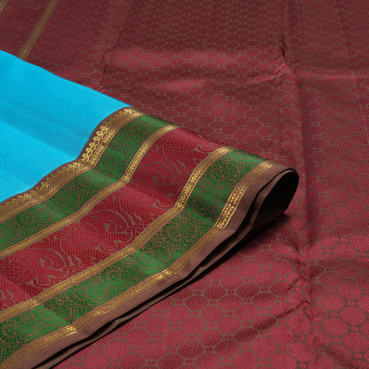 Hayagrivas Handloom Pure Kanjivaram Silk Saree in Vivid Sky Blue BE277-SBS
