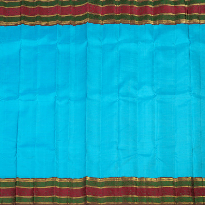 Hayagrivas Handloom Pure Kanjivaram Silk Saree in Vivid Sky Blue BE277-SBS