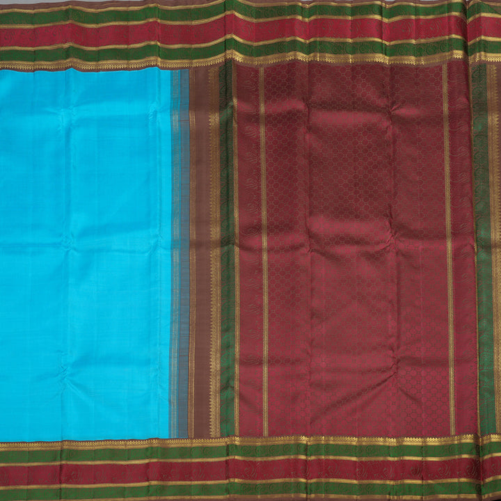Hayagrivas Handloom Pure Kanjivaram Silk Saree in Vivid Sky Blue BE277-SBS