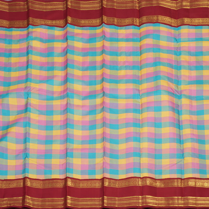 Hayagrivas Handloom Pure Kanjivaram Silk Saree in Multi Colour Checks BE280-SBS