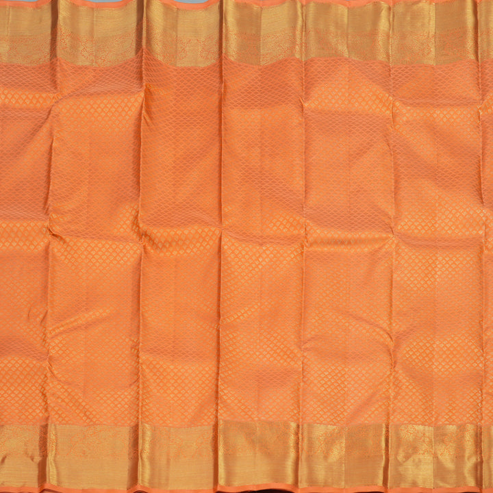 Hayagrivas Handwoven Bridal Kanjivaram silk saree in captivating Peach Orange BE292-SBS