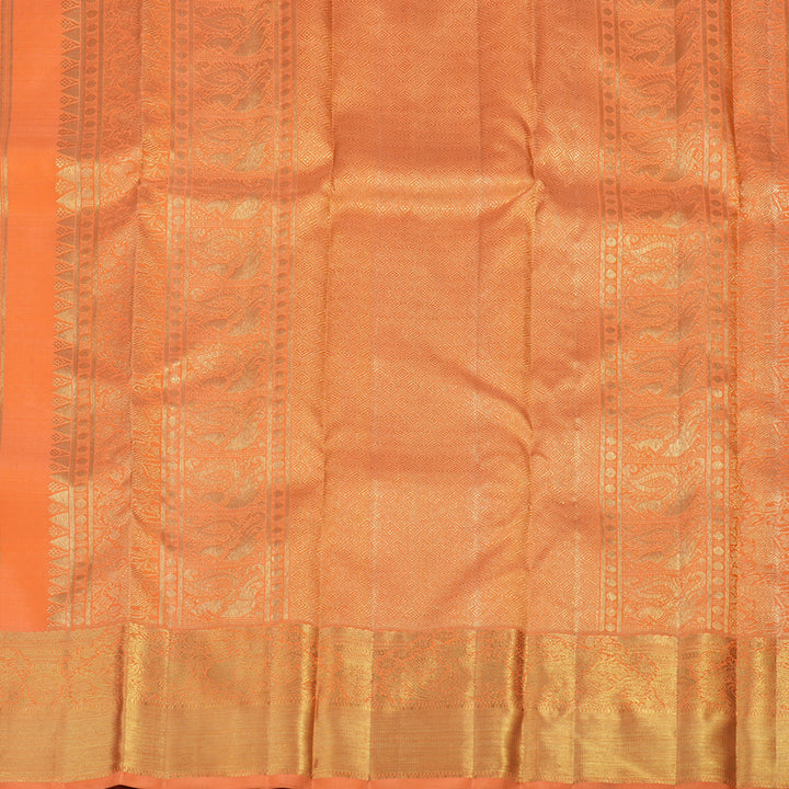 Hayagrivas Handwoven Bridal Kanjivaram silk saree in captivating Peach Orange BE292-SBS