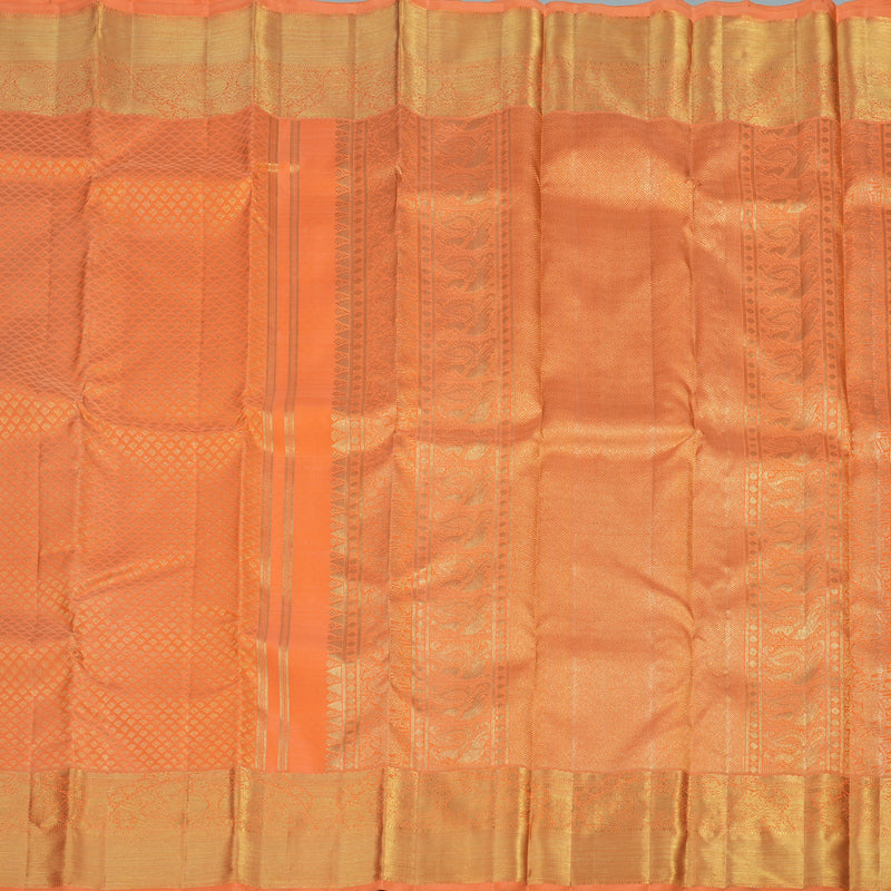 Hayagrivas Handwoven Bridal Kanjivaram silk saree in captivating Peach Orange BE292-SBS