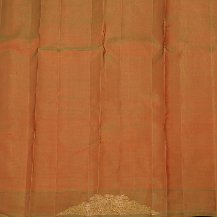 Hayagrivas Handwoven Kanjivaram Silk Saree in beautiful Blush pink with Antique gold contrast BE307-SBS