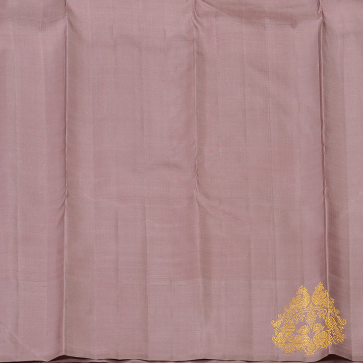 Hayagrivas Handloom Dusky Brown Kanjivaram Silk Saree with Dusky Pink Border BE317-SBS