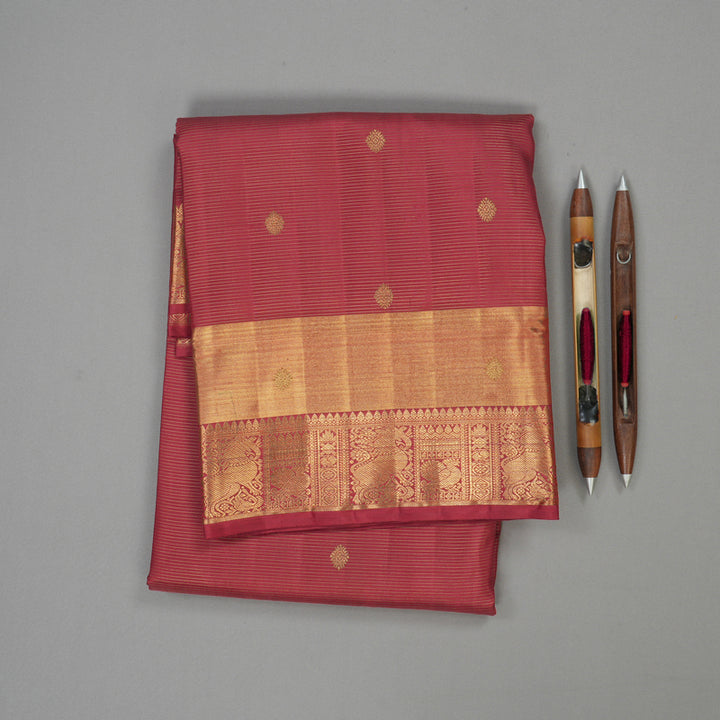 Hayagrivas Handloom Kanjivaram Vairaoosi Ten Yards Silk Saree in Maroon BE320-SBS