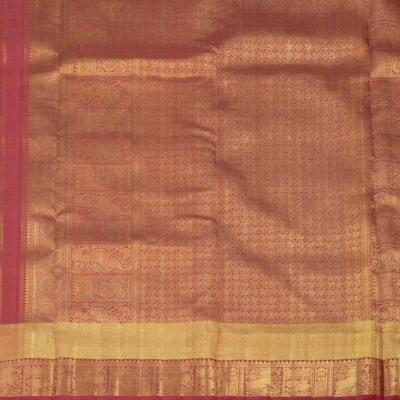 Hayagrivas Handloom Kanjivaram Vairaoosi Ten Yards Silk Saree in Maroon BE320-SBS