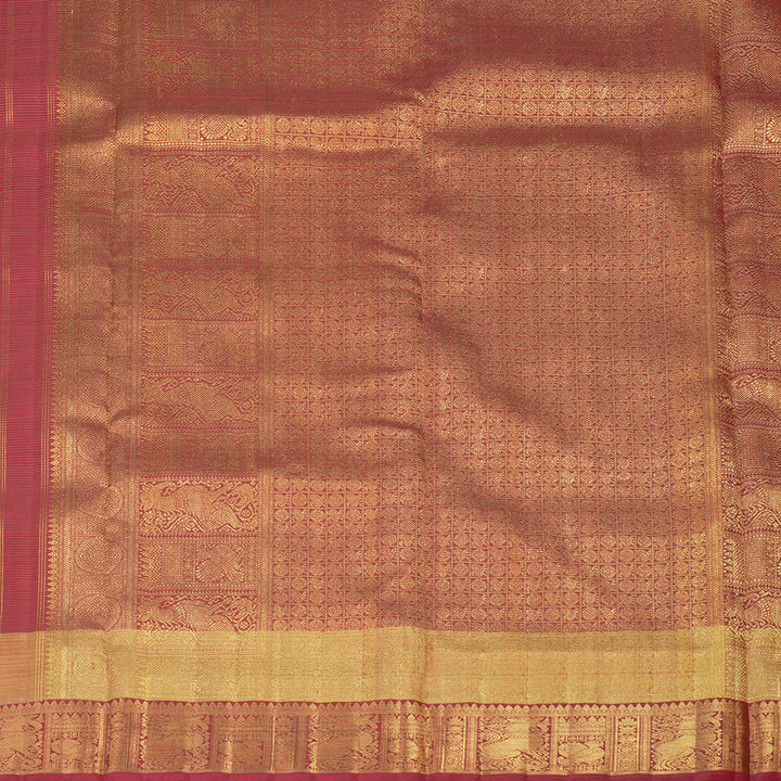 Hayagrivas Handloom Kanjivaram Vairaoosi Ten Yards Silk Saree in Maroon BE320-SBS