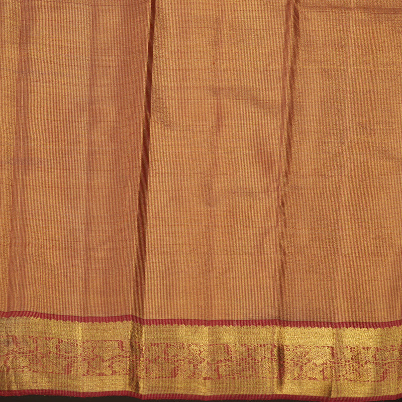 Hayagrivas Handloom Golden Maroon Kanjivaram Silk Saree with Maroon Border BE327-SBS