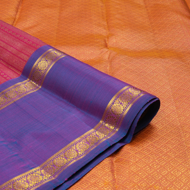 Hayagrivas Handloom Dark Pink Kanjivaram Silk Saree with Ganga Jamuna border BE329-SBS