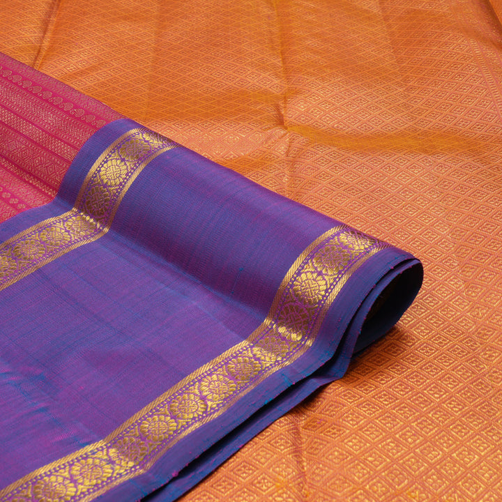 Hayagrivas Handloom Dark Pink Kanjivaram Silk Saree with Ganga Jamuna border BE329-SBS