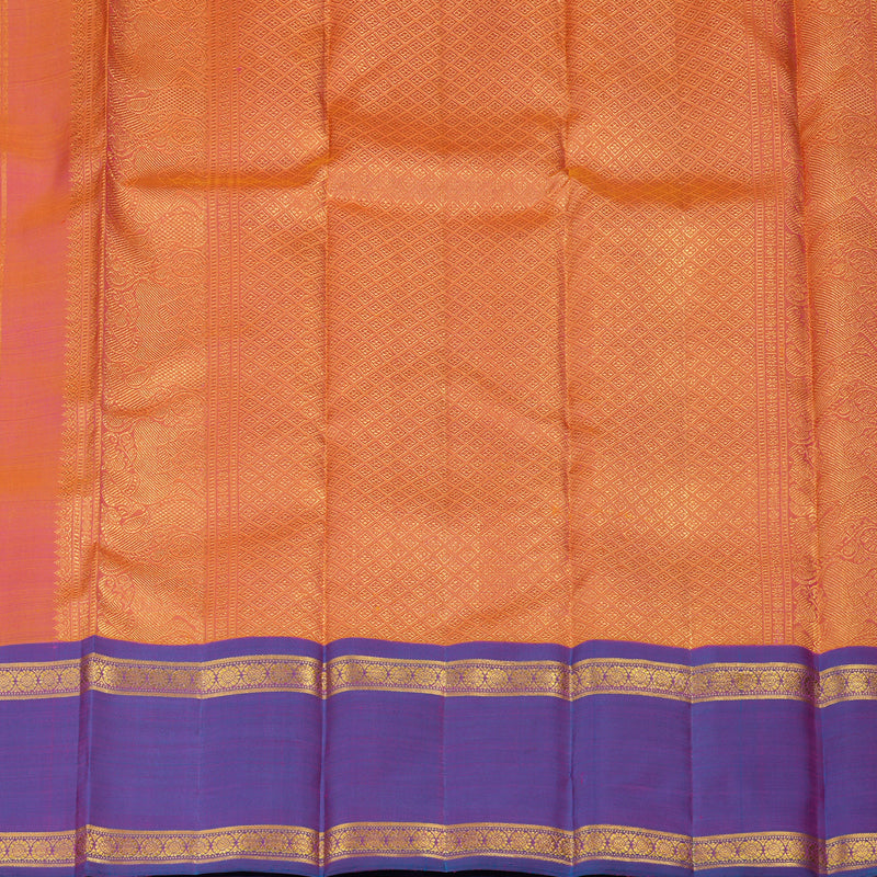 Hayagrivas Handloom Dark Pink Kanjivaram Silk Saree with Ganga Jamuna border BE329-SBS