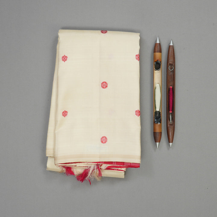 Hayagrivas Handloom Half White Kanjivaram Silk Saree BE344-SBS