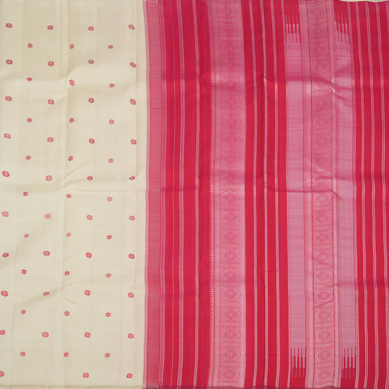 Hayagrivas Handloom Half White Kanjivaram Silk Saree BE344-SBS