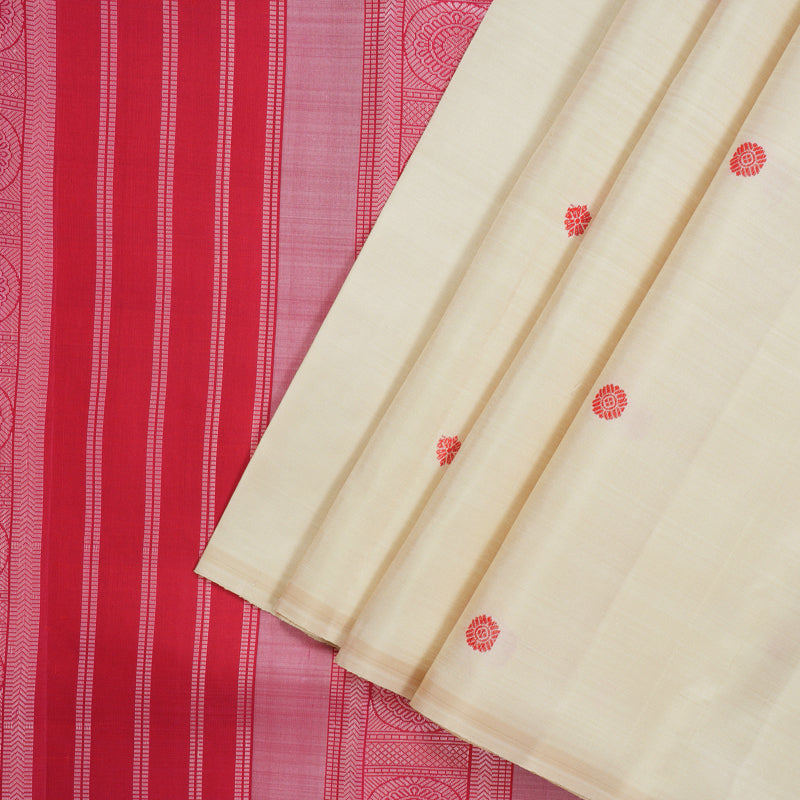 Hayagrivas Handloom Half White Kanjivaram Silk Saree BE344-SBS