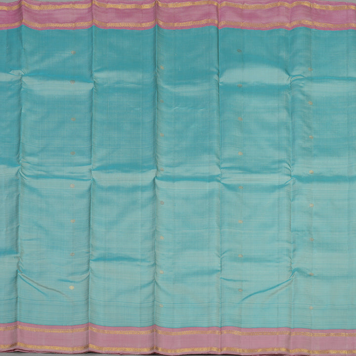 Hayagrivas Exclusive Kanjivaram Silk Saree in Powder Blue with Rosewood Pink contrast BE353-SBS
