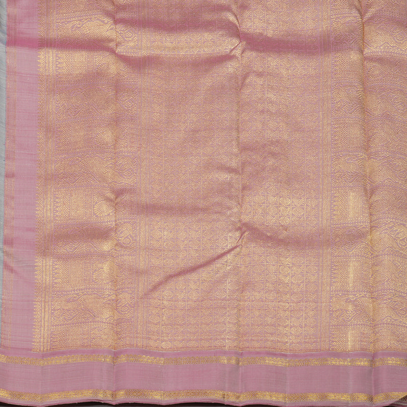 Hayagrivas Exclusive Kanjivaram Silk Saree in Powder Blue with Rosewood Pink contrast BE353-SBS
