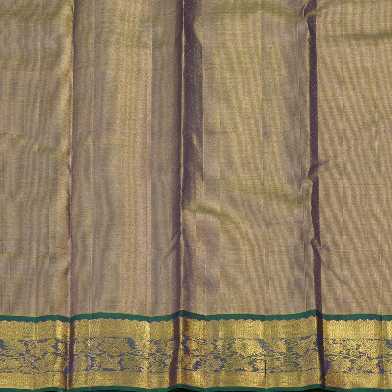 Hayagrivas Handloom Blue & Gold Kanjivaram Silk Saree with Mayilkazhuthu Shade Border BE359-SBS