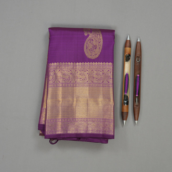 Hayagrivas Handloom Violet Kanjivaram Silk Saree BE362-SBS
