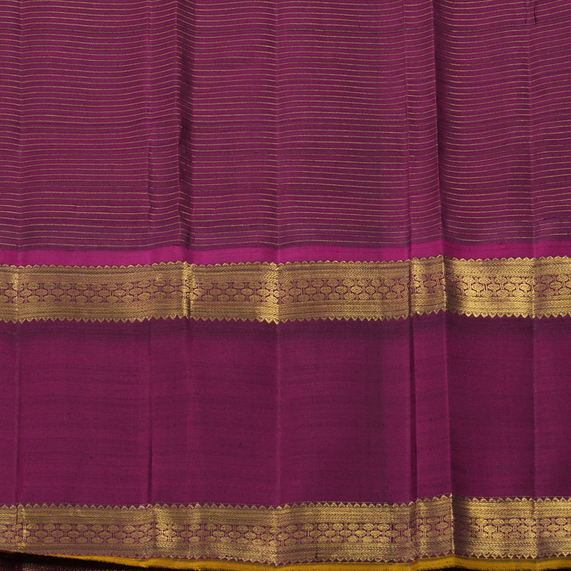 Hayagrivas Handloom Royal Blue Kanjivaram Silk Saree with Wine Purple Border BE366-SBS