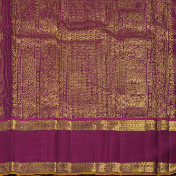 Hayagrivas Handloom Royal Blue Kanjivaram Silk Saree with Wine Purple Border BE366-SBS