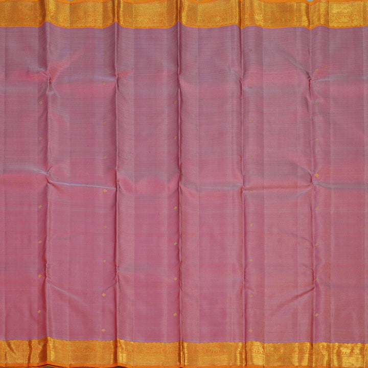 Hayagrivas Handloom Rose Pink Kanjivaram Silk Saree with Orange Border BE368-SBS