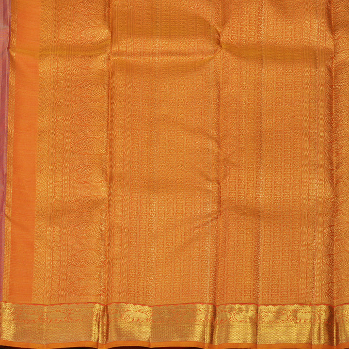 Hayagrivas Handloom Rose Pink Kanjivaram Silk Saree with Orange Border BE368-SBS