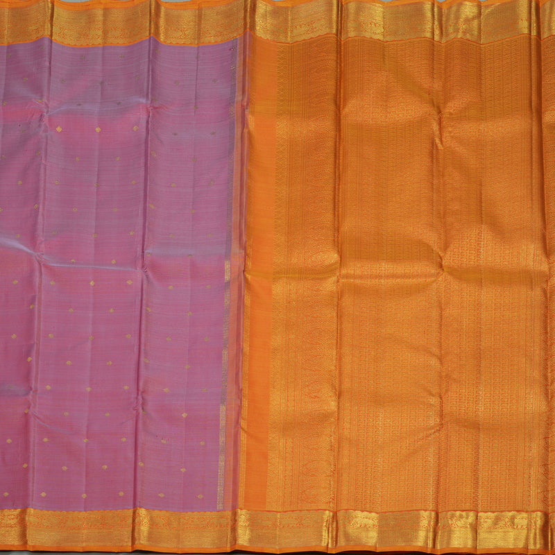 Hayagrivas Handloom Rose Pink Kanjivaram Silk Saree with Orange Border BE368-SBS