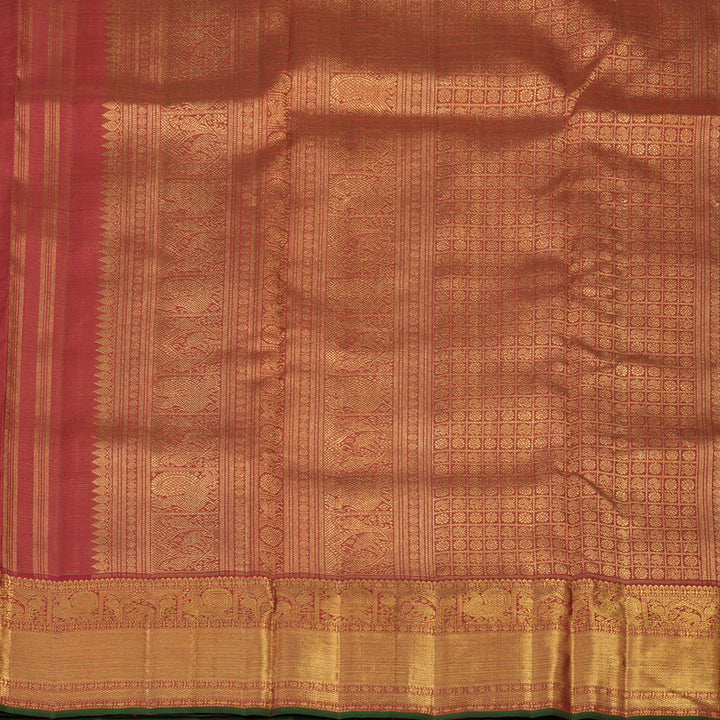 Hayagrivas Handloom Maroon Ten Yards Kanjivaram Silk Saree BE371-SBS
