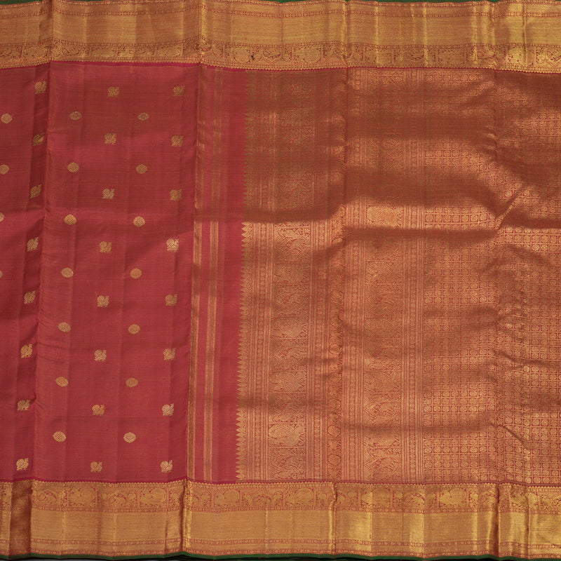 Hayagrivas Handloom Maroon Ten Yards Kanjivaram Silk Saree BE371-SBS